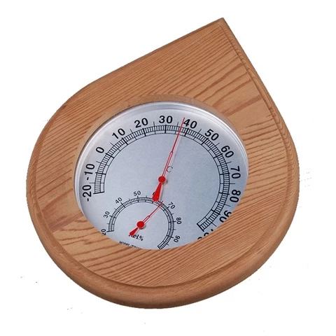 Red Cedar Sauna Thermohygrometer Meter Wood Automatic Temperature Sensing