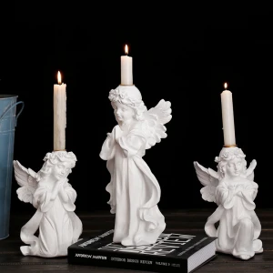 Resin craft Cupid lovely angel candlestick candle holder wedding decoration