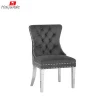 Restaurant chair velvet PU fabric classical style dining chair with stainless steel leg