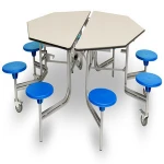 Restaurant rectangular mobile folding dining canteen table furniture