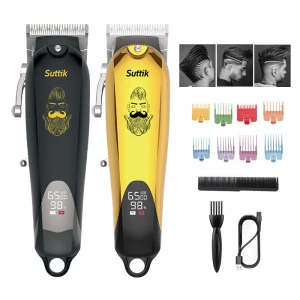 RESUXI JM-107 Men Hair trimmer Professional USB Trimmer Hair Barber Rechargeable Hair cut Machine with 8 color comb