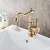 Retro traditional faucet hot/cold water mixer pull type gold color brass bathroom basin faucet water tap