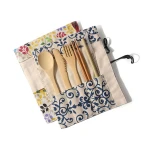 Reusable Camping Travel To-Go Flatware Set Eco Zero Waste Fork Spoon Knife Set Outdoor Portable Travel Cutlery Set
