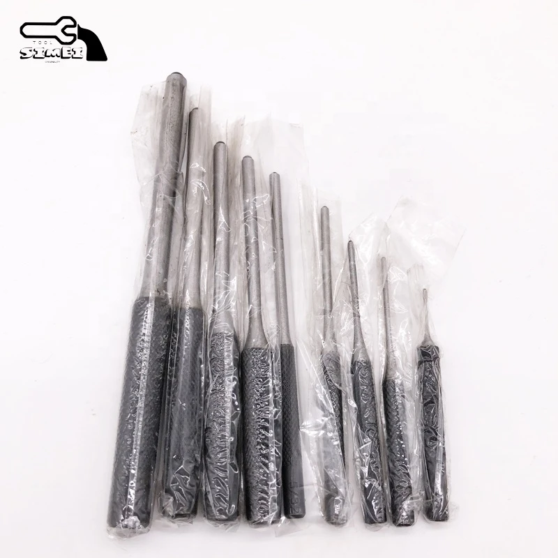 Rolling Transparent Bag Package 9pcs Steel Roll Pin Punch Set