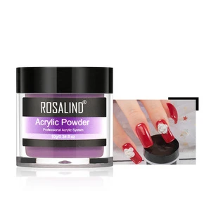 Rosalind oem private label 10g nail art carving extension powder long lasting colorful acrylic powder for wholesale