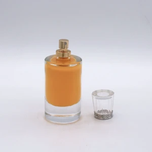 round cylindrical color inner painting custom empty glass perfume bottles