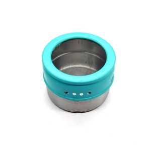 Round Seasonings Storage Containers Tins Set Stainless Steel Magnetic pepper salt Spice Jar set