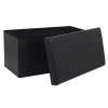 RTS PVC Leather Ottoman Bench Living Room Furniture  Foldable Rectangle Storage Stool Removable Cover