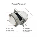 Sanvi High Quality 3 Inch AOZOOM Bi LED Projector Lens Headlights 35W 5500k High Low Beam LED Lens Universal Auto lamps