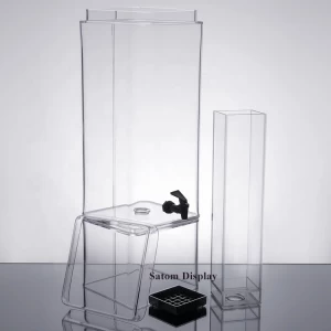 Satom Custom Crystal Clear Transparent Durable Juice Beverage Dispenser Acrylic Drink Dispenser