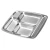 Import school hospital food plate metal stainless steel 5 compartments divided lunch tray plate from China