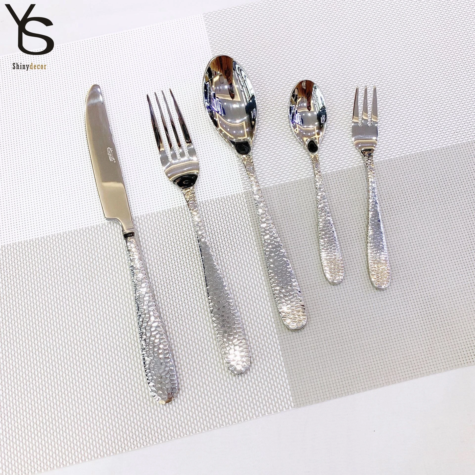 SDC003-1 silver mirror polish Stainless Steel Fork Knife Spoon set restaurant dinner flatware