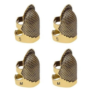 Sewing Thimble, Metal Copper Sewing Thimble Finger Protector Adjustable Finger Shield Ring Fingertip Thimble Sewing Quilting Use