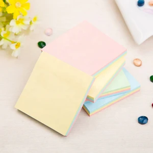 100 sheets pastel assorted color 3 x 3 inches square woodfree paper memo sticky note pad