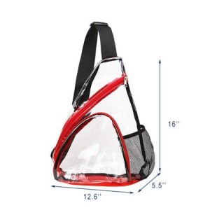 Shoulder Crossbody Backpack Clear PVC Sling Bag Transparent Unisex Black Casual Customized OEM Customizable 1pc/poly Bag HS-B255