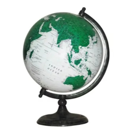 Silver Desk Globe Stand Design 42cm Globe Polished Finishing World Map Globe