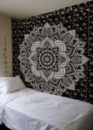 Silver Ombre Tapestry Wall hanging Indian Mandala Wall Art, Hippie Wall Hanging, Bohemian tapestries