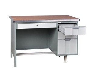 simple design modern wood office desk with steel frame