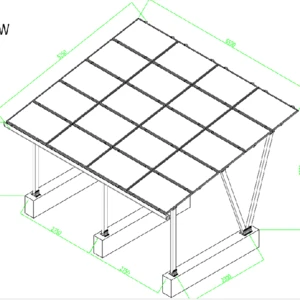 SOEASY Aluminum Carport Posts With 6 KW Solar Carport System For Home 2 Car Garage