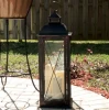 Solar Power Hanging Lantern with 3 Candles Light Waterproof decorative Outdoor LED hanging Lantern Lamp decorative Garden Yard