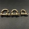 Solid Brass Bow Shackle with Screw Pin for Bow-Shackle Bracelet Keychain Leather Craft Joint Connect Horseshoe D-Ring