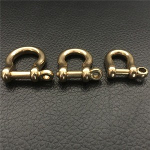 Solid Brass Bow Shackle with Screw Pin for Bow-Shackle Bracelet Keychain Leather Craft Joint Connect Horseshoe D-Ring