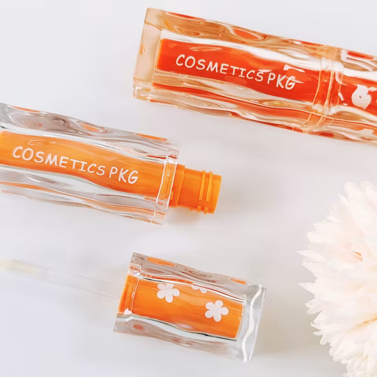 2.5ml Square Shape Double Injection Bottle Lipgloss Tube with Wavy Edge