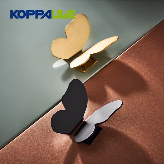 Koppalive Copper Butterfly Insect Cabinet Knob Gold Brass Decorative Wardrobe Door Handle