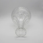 Special Design Carved  Flower Glass Vase Home Decorative Clear Patterned Glass Vase