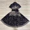 Spring and Summer New Positioning starry Sky Print Dress Female European Fashion Big Swing A Skirt
