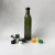 Import square amber green glass olive oil bottle with green plastic screw cap aluminium ROPP lid from China
