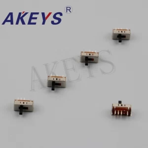 SS-23D06 2P3T Double Pole Three Throw 3 Position Slide Switch 8 Solder Pins Vertical Belt 2 Fixed Pins