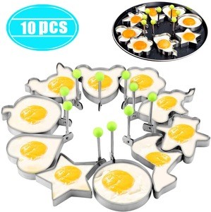 Stainless Steel Fried Egg Rings Set,Egg Shaper Pancake Form Mold Maker with Handle Non-Stick for Griddle Pan