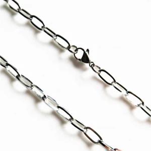 Stainless Steel silver color 3.5mm/4.5mm/6mm Rolo link Chain necklace for fashion jewelry Oval chain