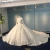 Stand collar lace patch muslim bridal wedding dress with long tail