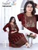 Standard Quality Majestic Maroon Elegance Rayon Kurti & Dress Set of 4 Pieces for Women Wear at Bulk Price