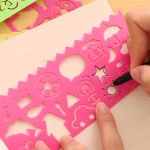 Stationery Ruler School Painting Supplies Drafting Tool Art Template Plastic DIY Graphic Stencil Drawing