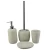 Import Stoneware cement wholesale white resin bathroom accessories set with modern design from China