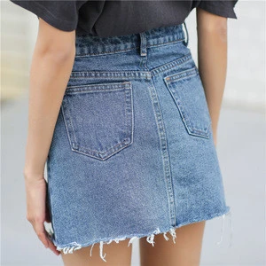 Summer Fashion High Waist Skirts Pockets Button Female 2018 New All-matched Casual Skirt Jeans Women Denim Skirt