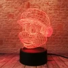 Super Mario Bros Model 3D Illusion Led Lamp Colorful Touch light Flashing Nightlight Figure Super Mario Party Decoration Toys