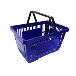 Supermarket Plastic Shopping Basket With Handle
