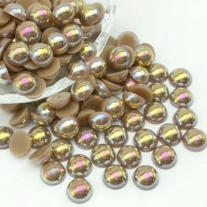 Supplier shiny Pearl Flatback pearl Stones for leather decoration China