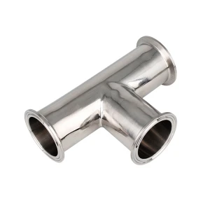 SUS304 stainless steel food grade three-way polished sanitary and clean three-line pipeline three-way chuck clamp quick assembly
