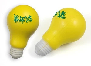 T0148 Low MOQ Smart light bulb shape soft PU foam material stress reliever toy with custom logo