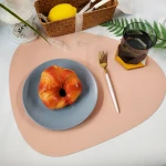 Tabletex PVCLeather Placemat Heat Insulation Stain-Resistant PVC Place Mats Set of 6 Non-Slip Waterproof Faux Leather Table Mats