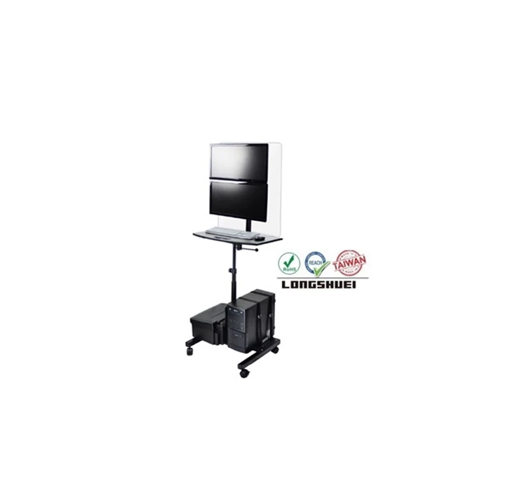 Taiwan made Sit Stand up Workdesk with Dual Mount Converter MDF Board Steel Base and fender apron weighing 20KG computer station