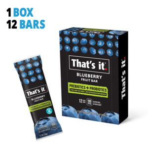 That&#39;s It. Probiotic Blueberry Fruit Bars -Box of 12 All Natural Gluten Free Healthy Plant Based Fruit Snacks With Prebiotics