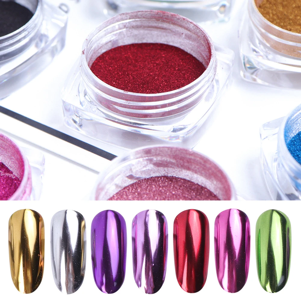 the professional 13 colors new style magic fancy fine and shiny colorful pigment chrome gel nail mirror glitter powder on sale