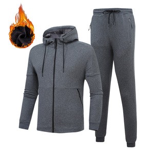 Thicken blank Sportswear Fall and winter sports wear men&#39;s running Track Suits Training track suit for men