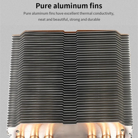 Buy Tishric 6 Heat Pipes Cpu Cooler Pc Radiator 4 Pin Pwm Rgb Cooling ...